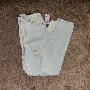 Wild Fable Light Blue Highest Rise Distressed Mom Jeans